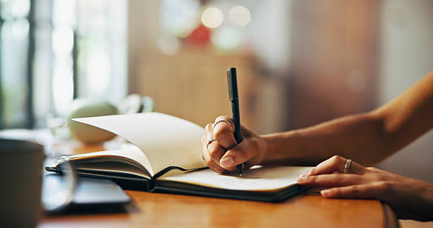 Notebook with a handwritten daily wellness checklist